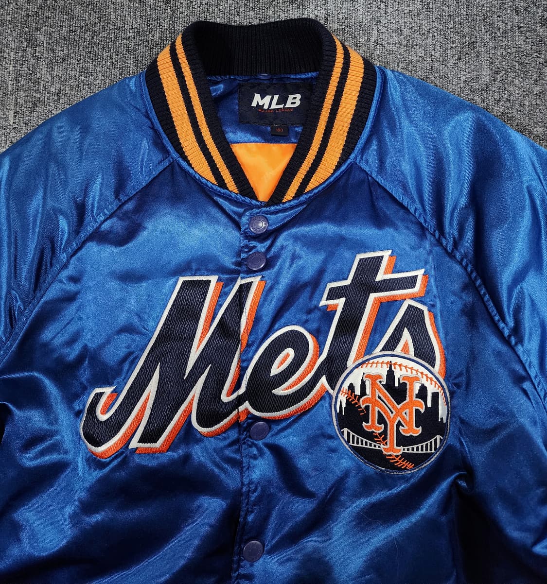 MLB 뉴욕 메츠 새틴 블루종 바시티 다운 점퍼 100 상품이미지4