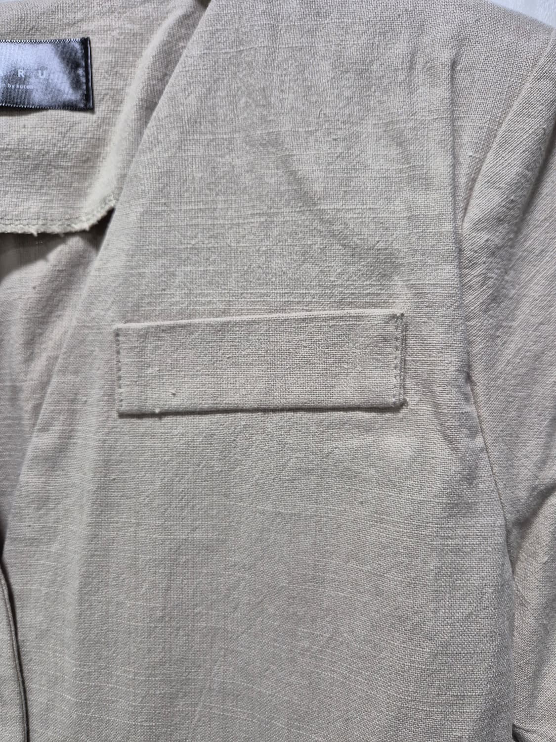 빈티지 베이지 크롭 반팔 자켓 상품이미지3