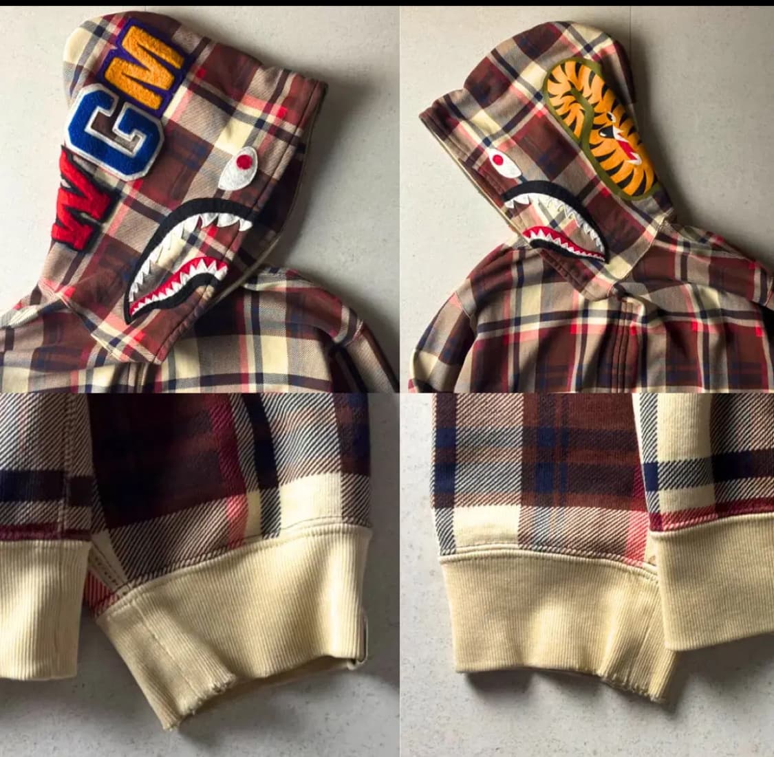 베이프 체크 샤크 후드집업L 쿨거시 네고가능 상품이미지8