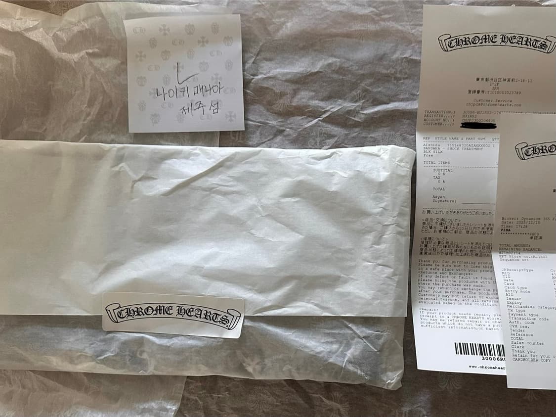 크롬하츠 실크반다나 블랙 상품이미지2