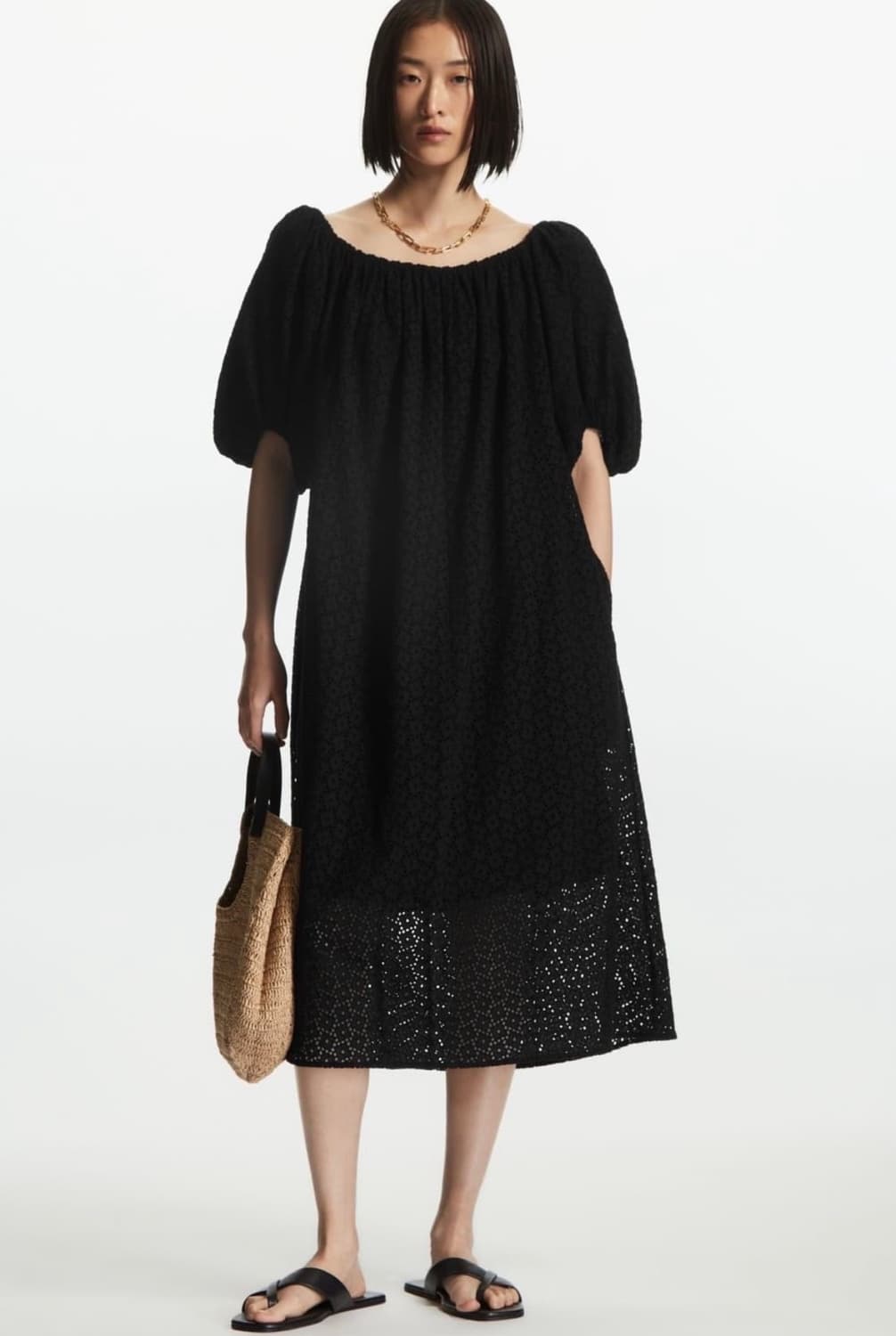 COS 블랙 펀칭 롱 원피스  상품이미지2