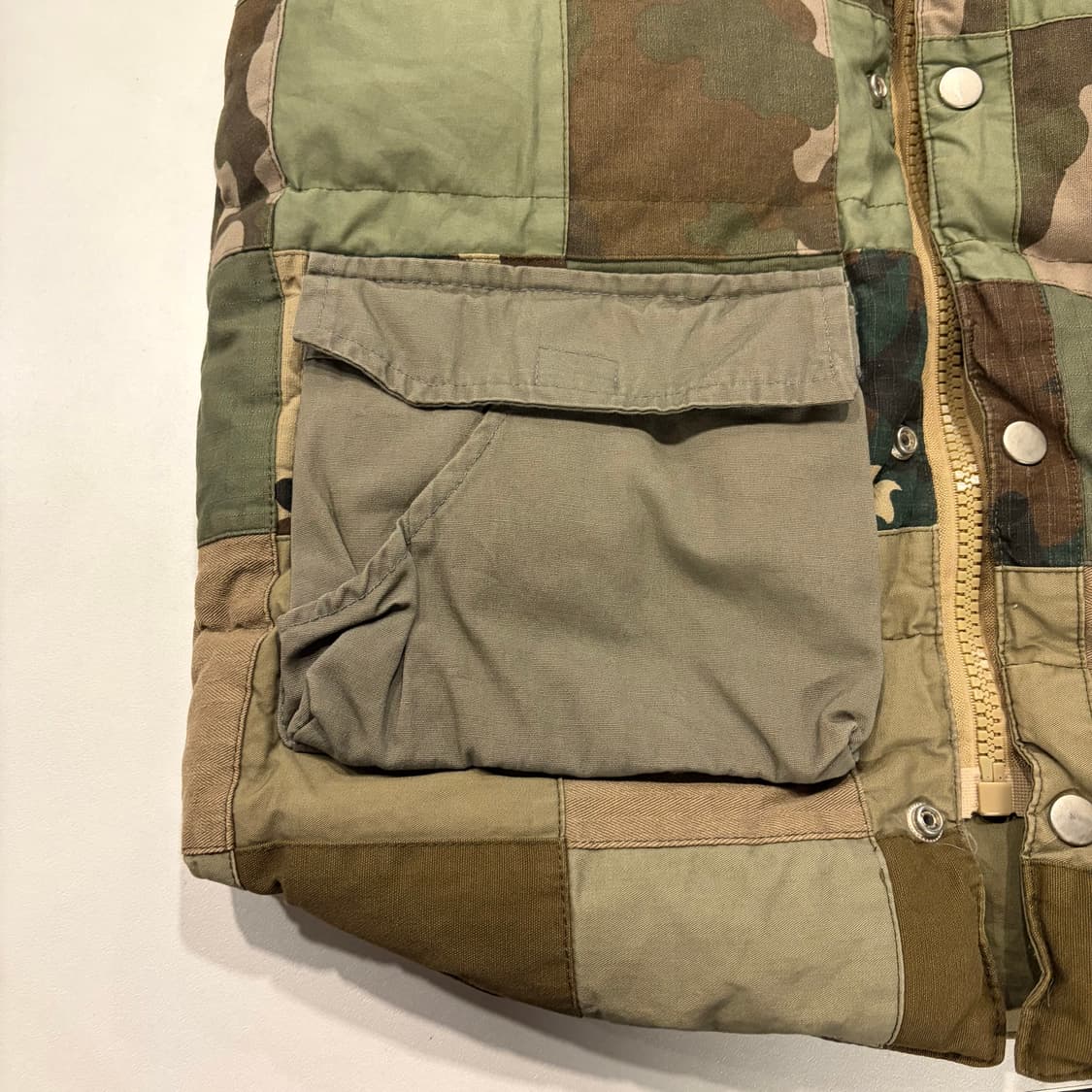 [1] 루니 빈티지 카모 패치워크 다운 베스트 조끼 C571 상품이미지5