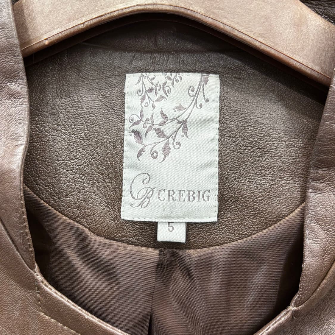 빈티지 레더 라이더 자켓 소매 스트레치 패널 배색 포켓 디테일 브라운 상품이미지7