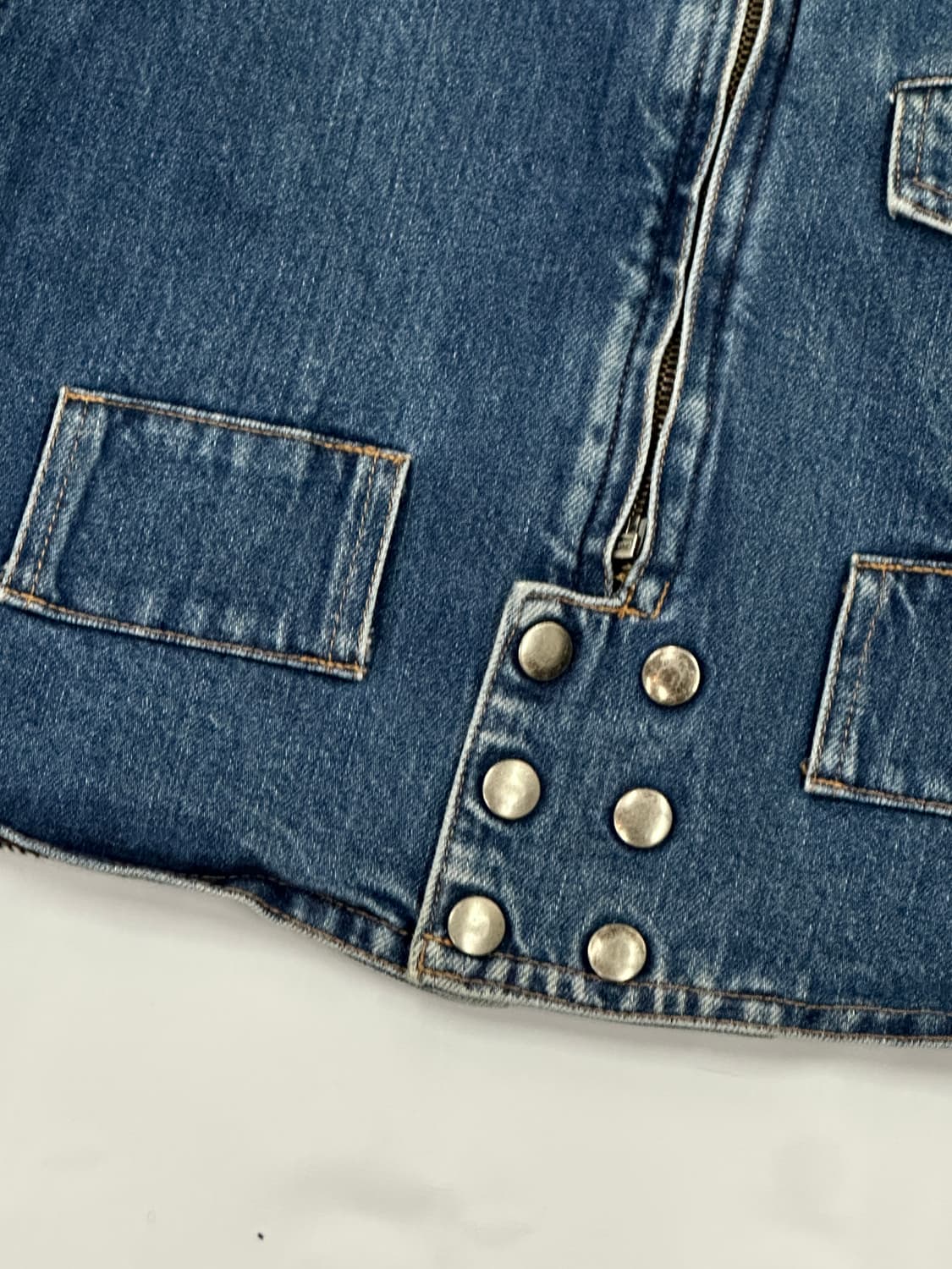 y2k 복고 레트로 일본 빈티지 중청 데님 포인트 청자켓 데님자켓 히피 상품이미지5