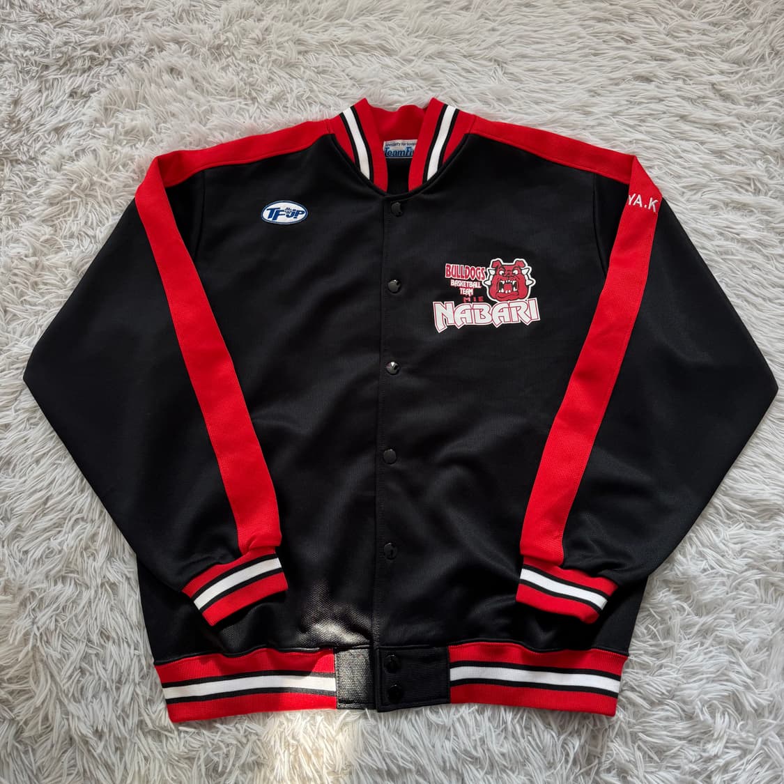 TEAM FIVE 일본빈티지 블랙 레드 올드스쿨 바시티 자켓 L 100 상품이미지2