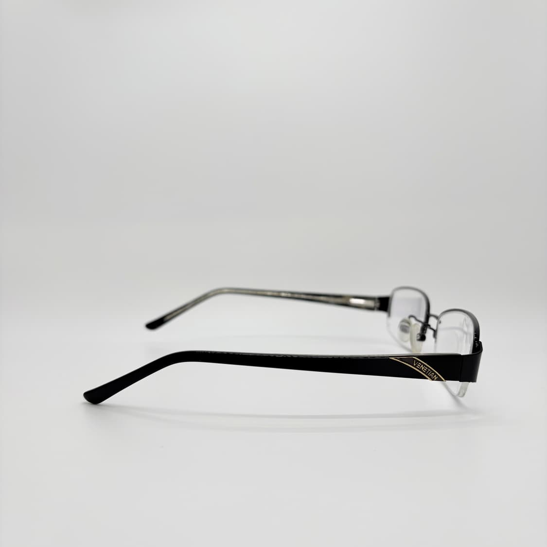 VENETIAN 블랙 직사각 반무테  상품이미지5