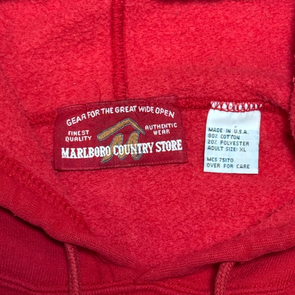(XL) 90s 빈티지 말보로 레드 후드 상품이미지2