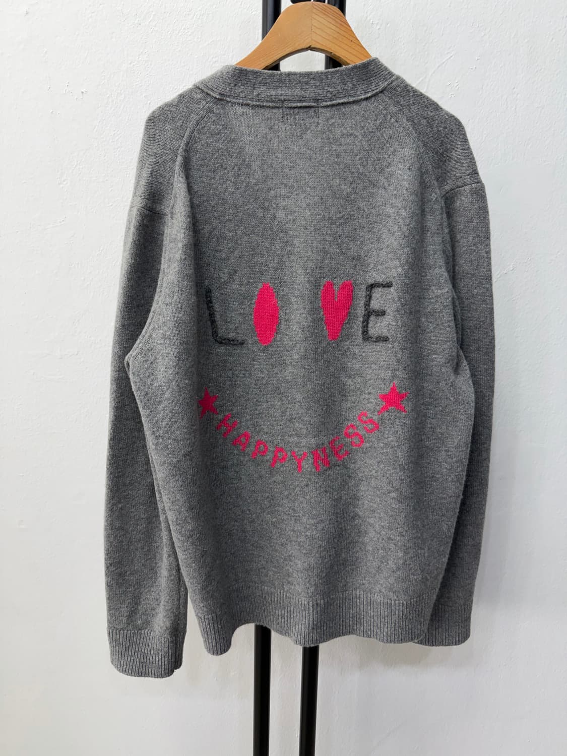 정품) SJYP 한섬 21ss 네온 스마일 자수 가디건 M  상품이미지5