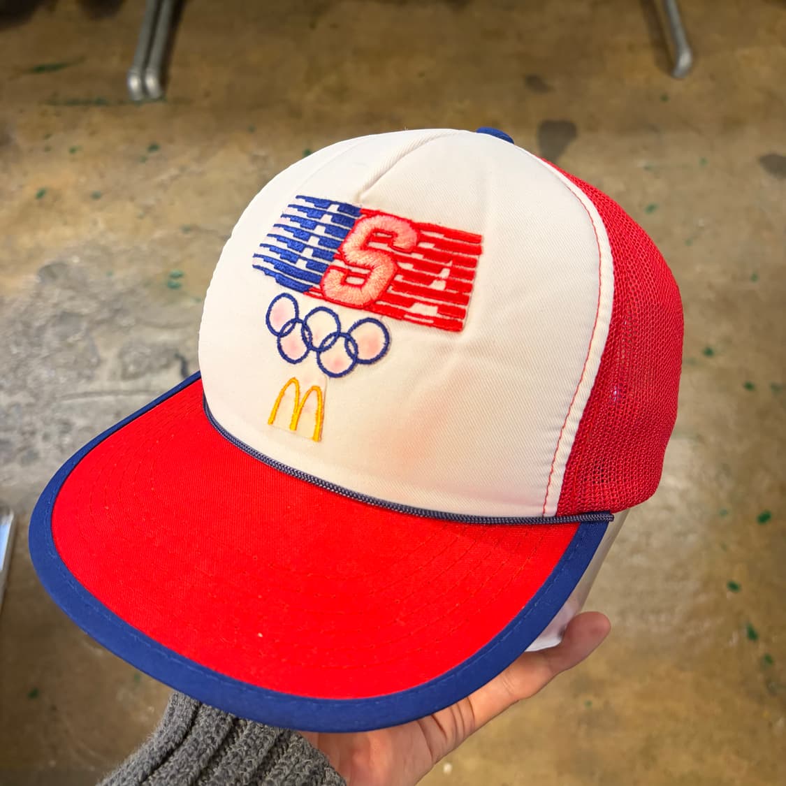 96s Made in USA 빈티지 맥도날드 올림픽 트러커 매쉬 볼캡 상품이미지3