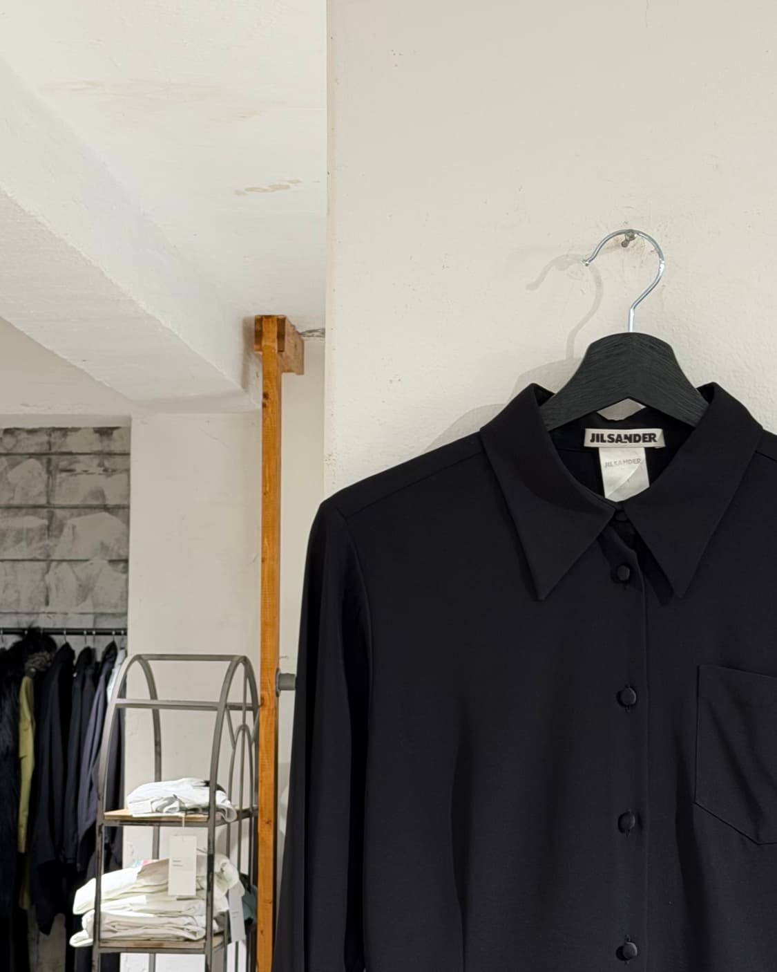 질샌더 블랙 롱 폴리에스터 셔츠 원피스 상품이미지2