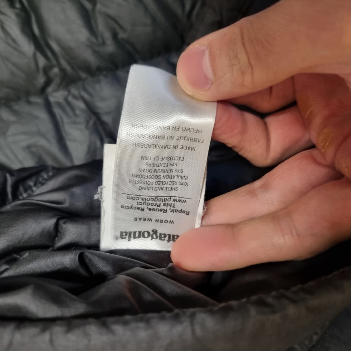 파타고니아 다운스웨터 후드 블랙 남성용 상품이미지5