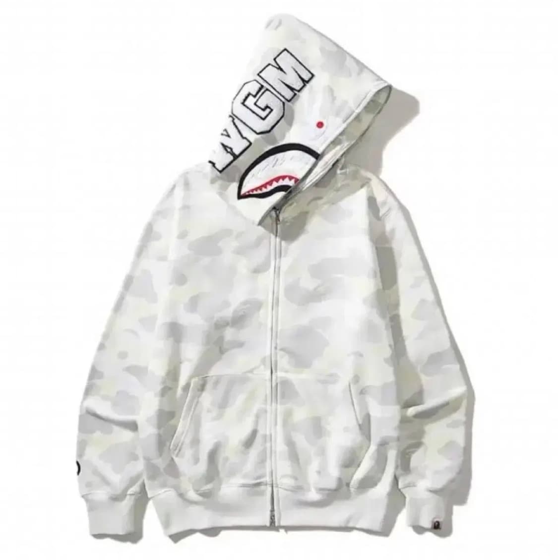 베이프 화이트 카모 샤크 후드집업 백계 L 상품이미지1