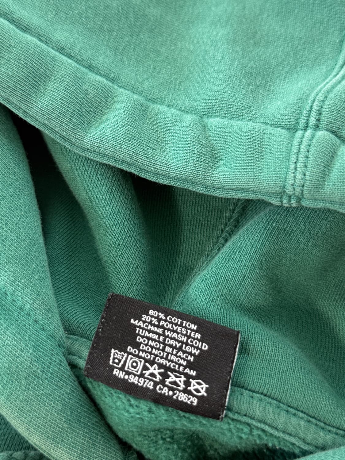 스투시 오버핏 미드 스탁로고 그린 스웻 후드 상품이미지4