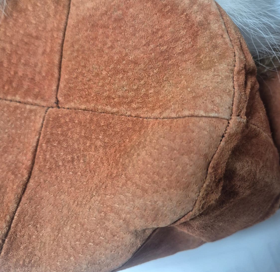 Y2k 스웨이드 여우털모자 상품이미지4