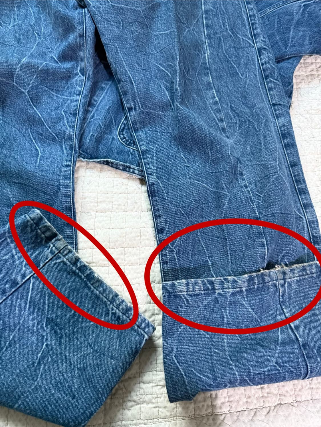 [XL, XL] 나마체코 데님 셋업 일괄 (칼붐 자켓 + 크링클 팬츠) 상품이미지3