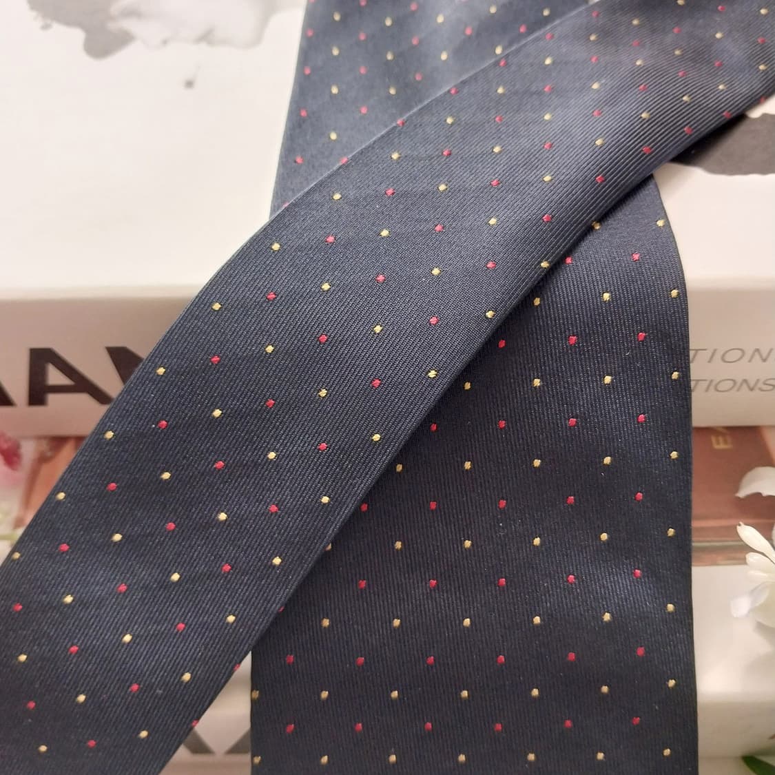 샤넬 실크 네이비 도트 패턴 넥타이 9.1cm A+등급 K2230
 상품이미지3
