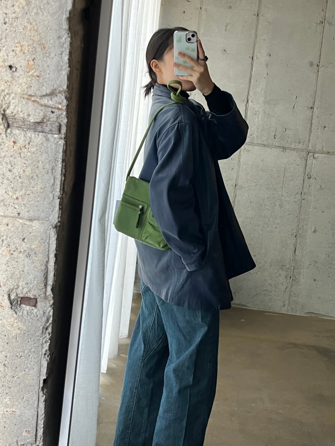 (Rare)90s Lambskin 천연 양가죽 자켓 딥네이비 블루 상품이미지8