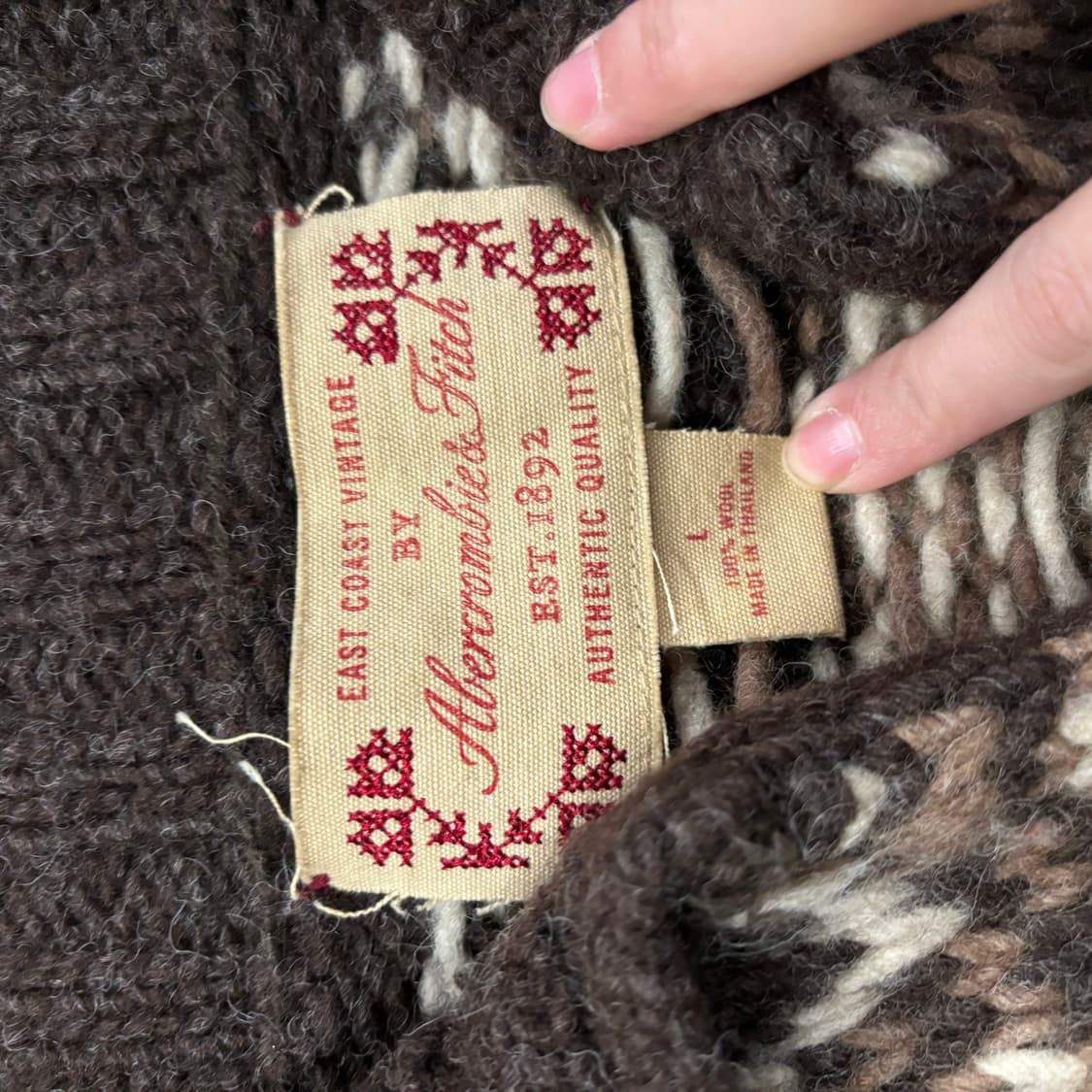 아베크롬비 초코 브라운 모리 더플 니트 가디건 상품이미지5