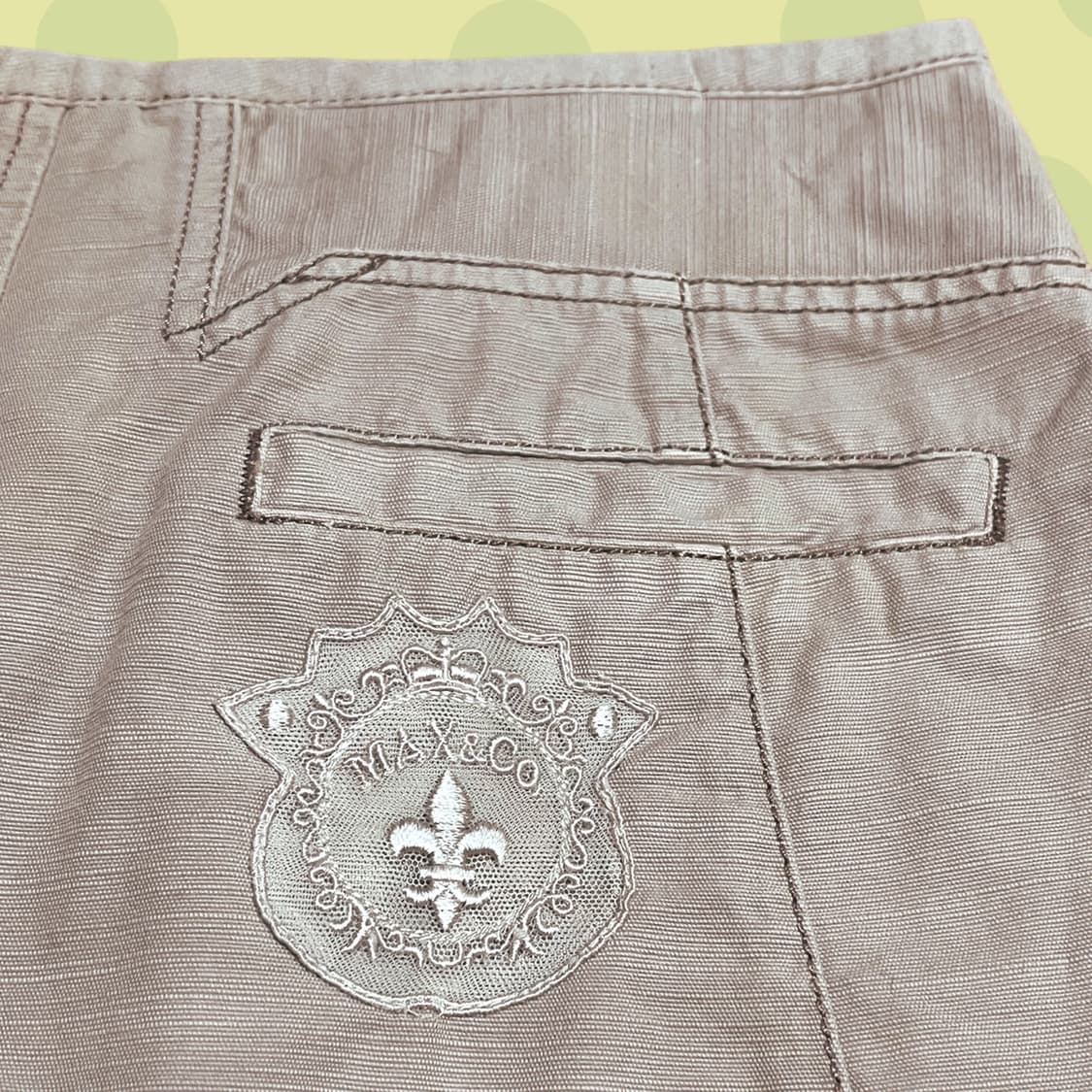 빈티지 막스앤코 베이지 코튼 슬릿 스커트 상품이미지4