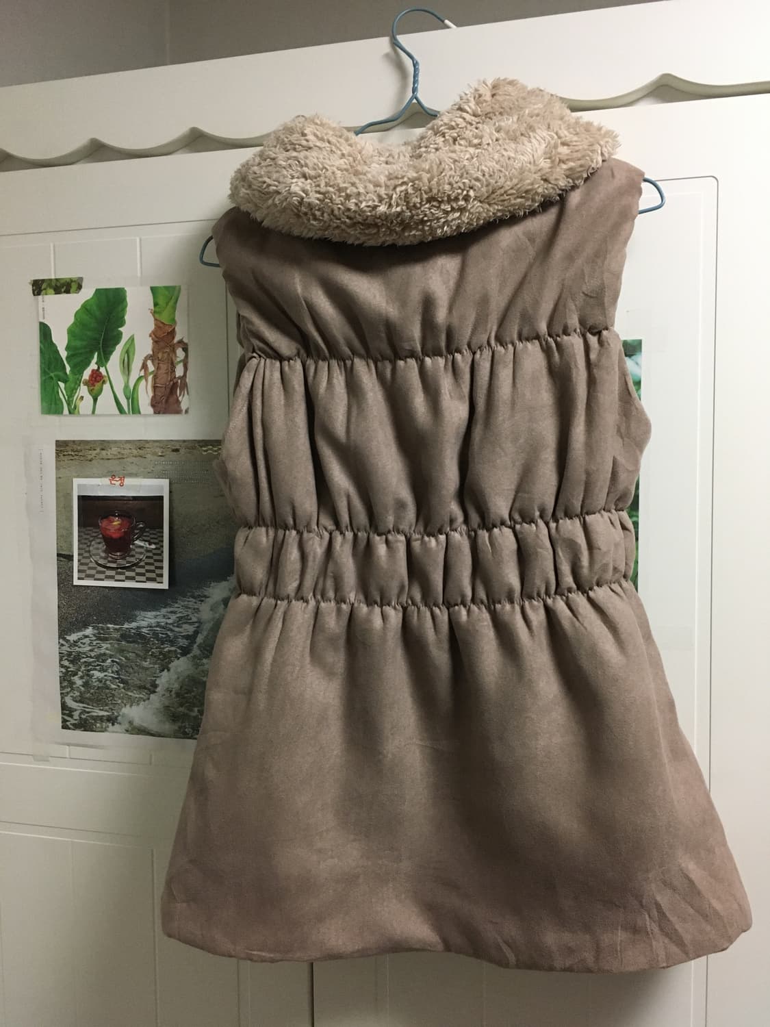 일본빈티지 라떼 히메갸루 로걀 퍼 후드 조끼 베스트 대장 모리걸 하구미 상품이미지2