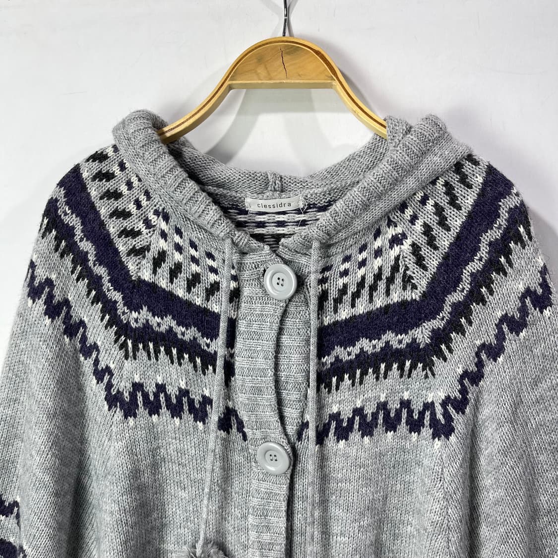 [Clessidra] 빈티지 모리걸 폼폼 후드 케이프 상품이미지3