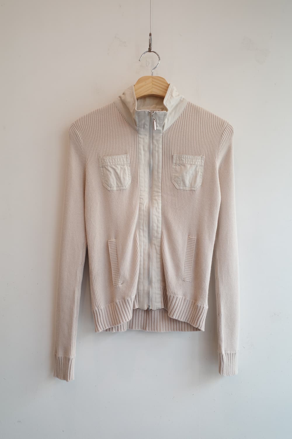 KUMIKYOKU SIS 투포켓 집업 니트 상품이미지1