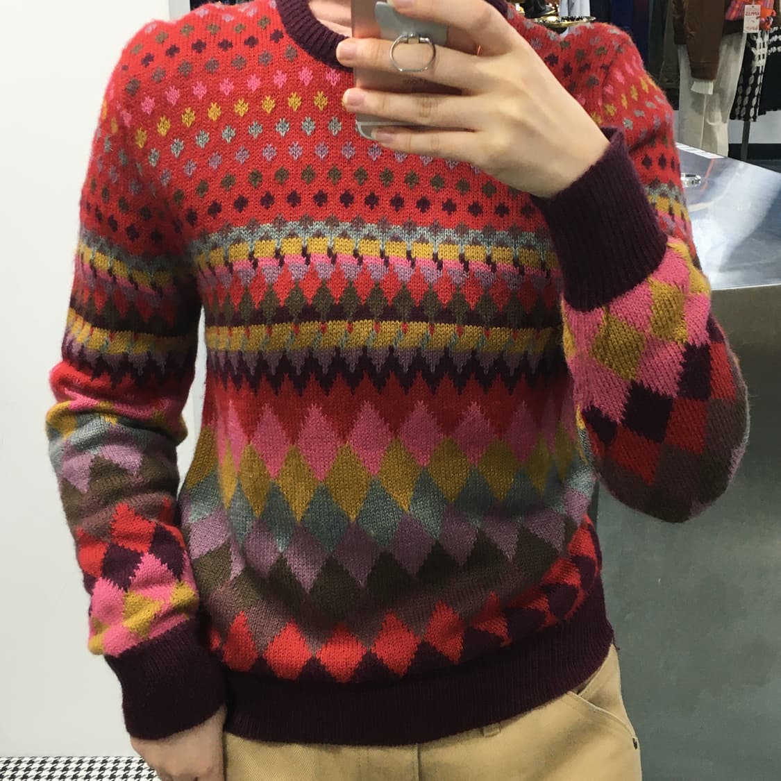 모리걸 컬러풀 무지개깔 니트 상품이미지1