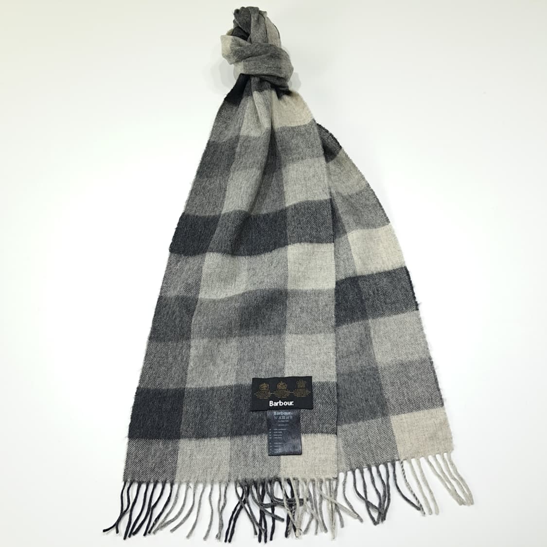 MX630 바버 00s 램스울 버팔로 체크 차콜 머플러 목도리 상품이미지2