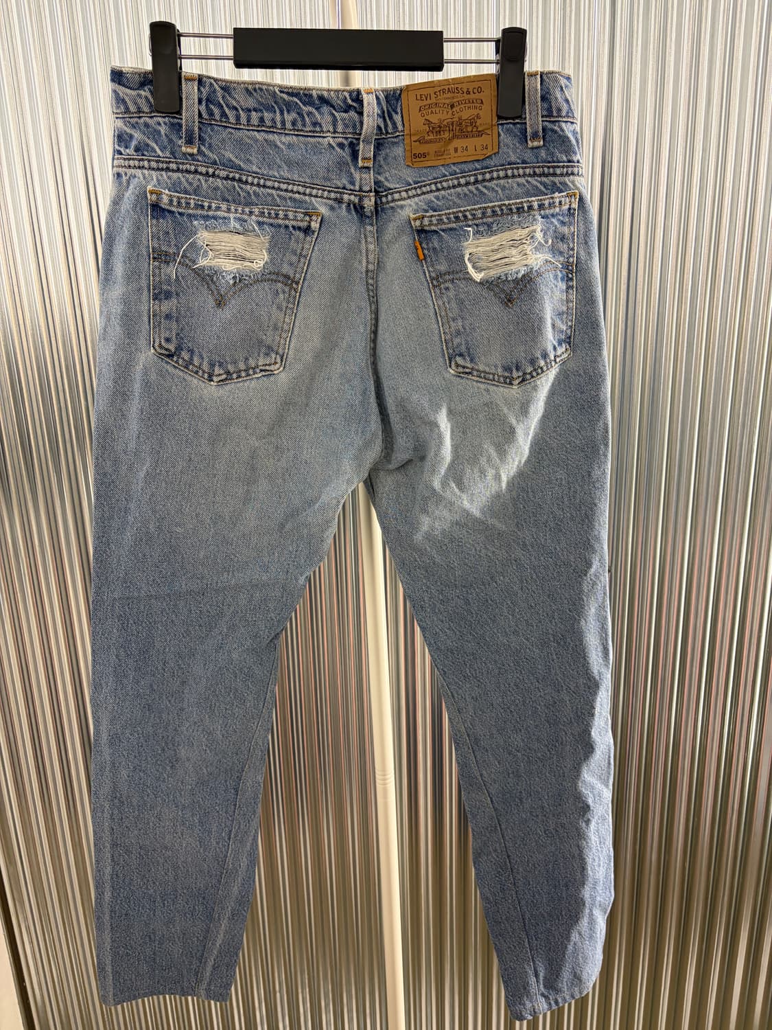 Levi's 505 destroyed denim 34 상품이미지4