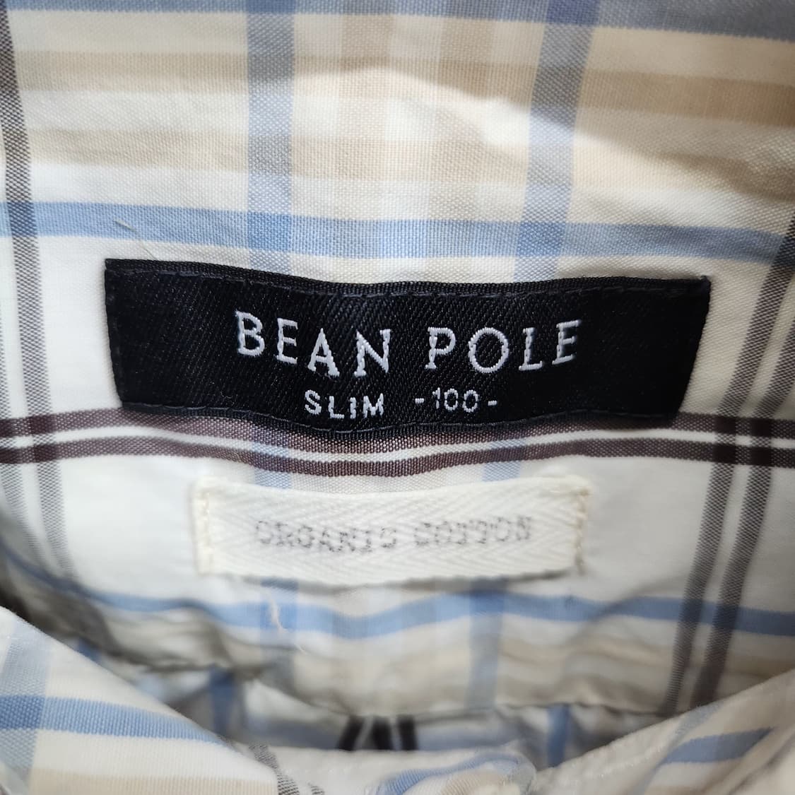 빈폴 오가닉 코튼 로고 체크 셔츠100(L) 상품이미지5