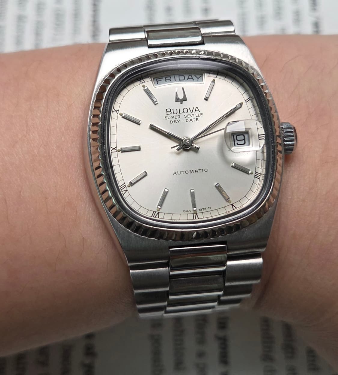 빈티지 부로바 슈퍼세빌 테레비형 데이데이트 실버판 통줄 브레이슬릿 ver 상품이미지10