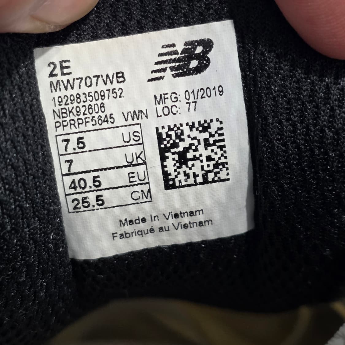 5q-9:뉴발란스 MW707WB 화이트-블랙 (25.5cm) 상품이미지10