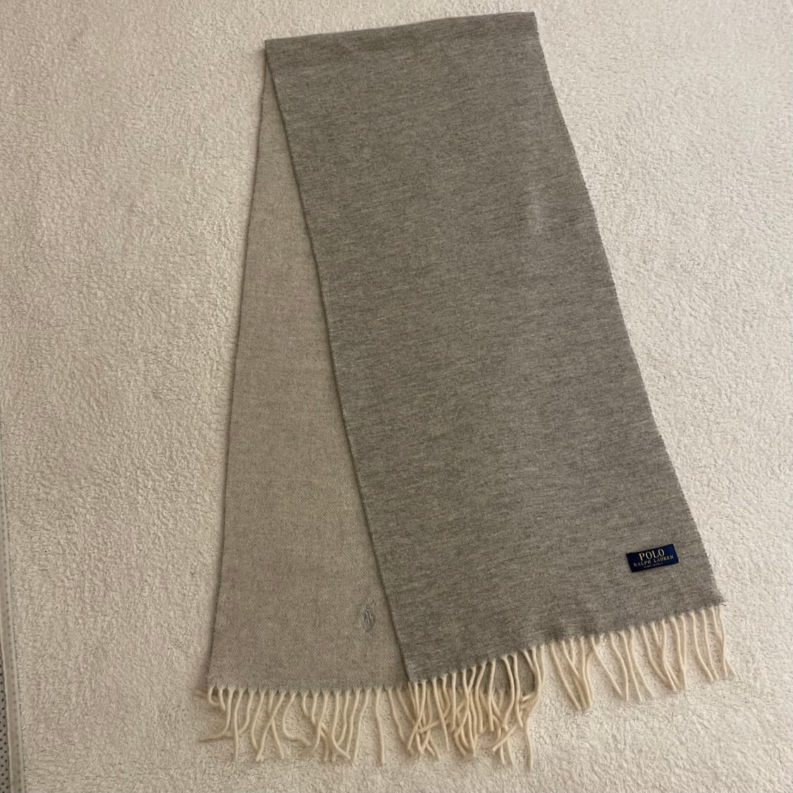 폴로 화이트그레이 머플러 상품이미지2