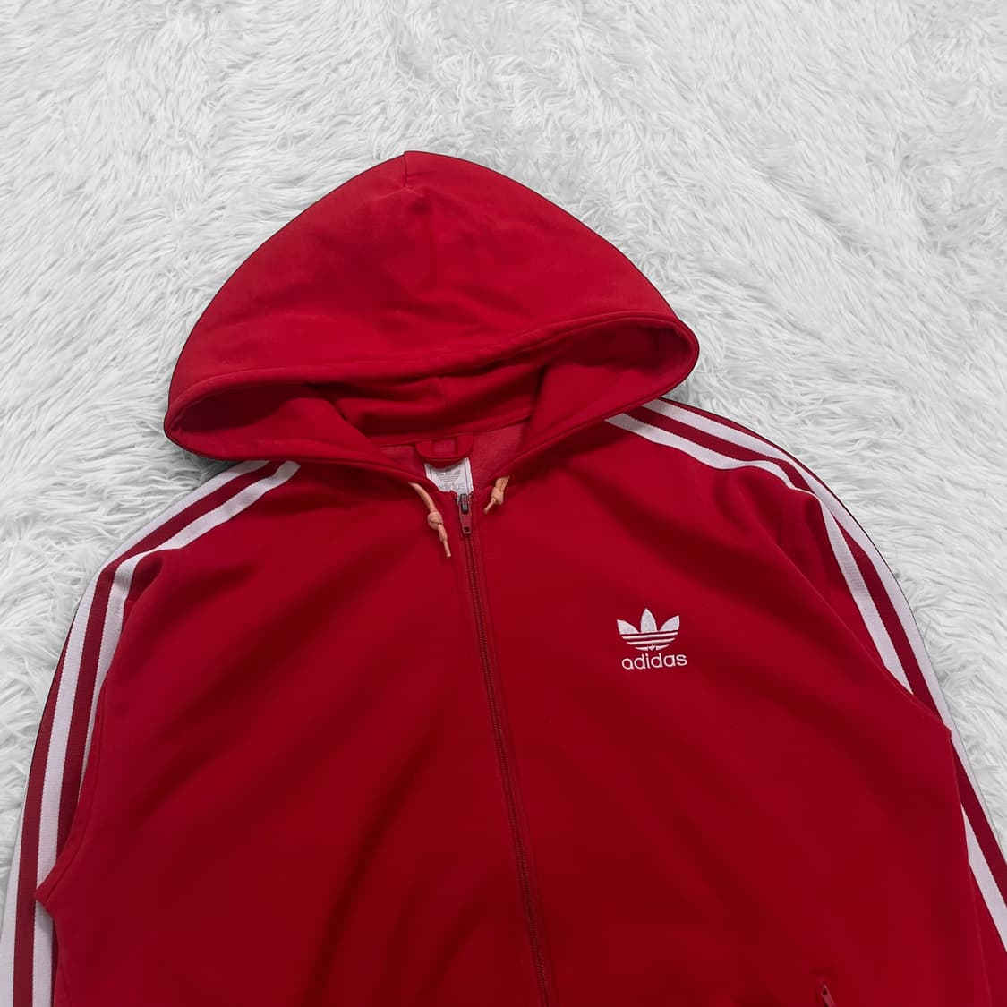 아디다스 후드플락 트랙 져지 후드집업 레드 상품이미지3
