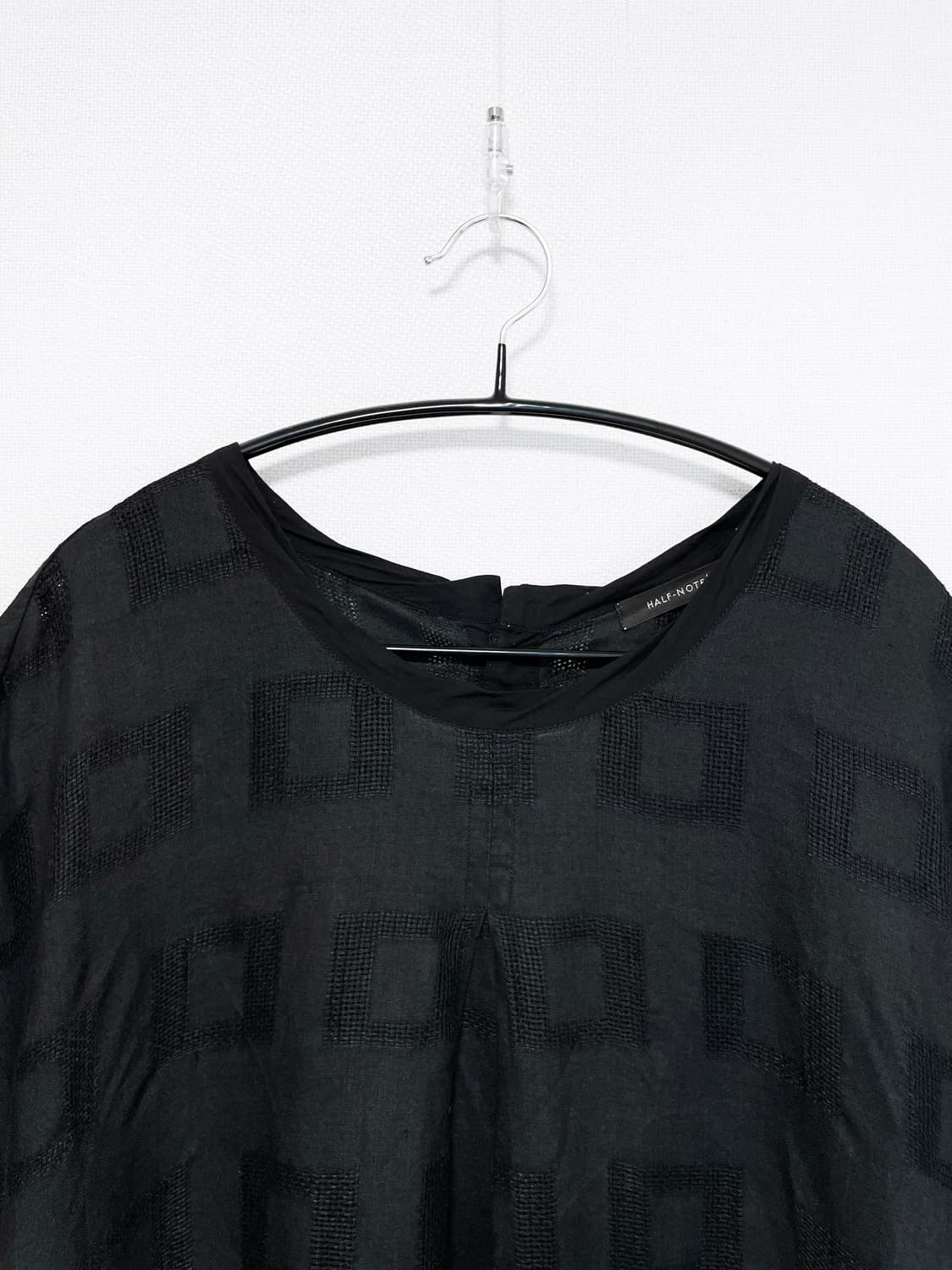 Square Pattern Linen Long Blouse 상품이미지5