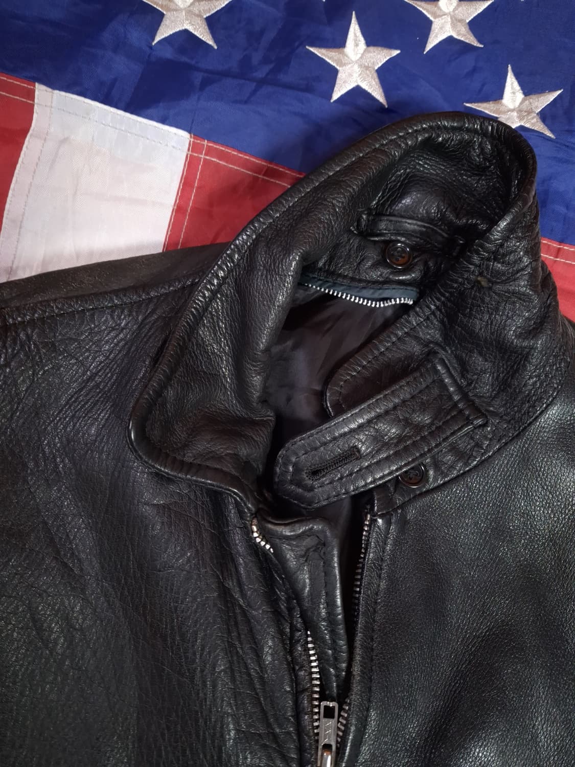 오리지날 90's 일본판 준 JUN 리얼레더 항공자켓 상품이미지3