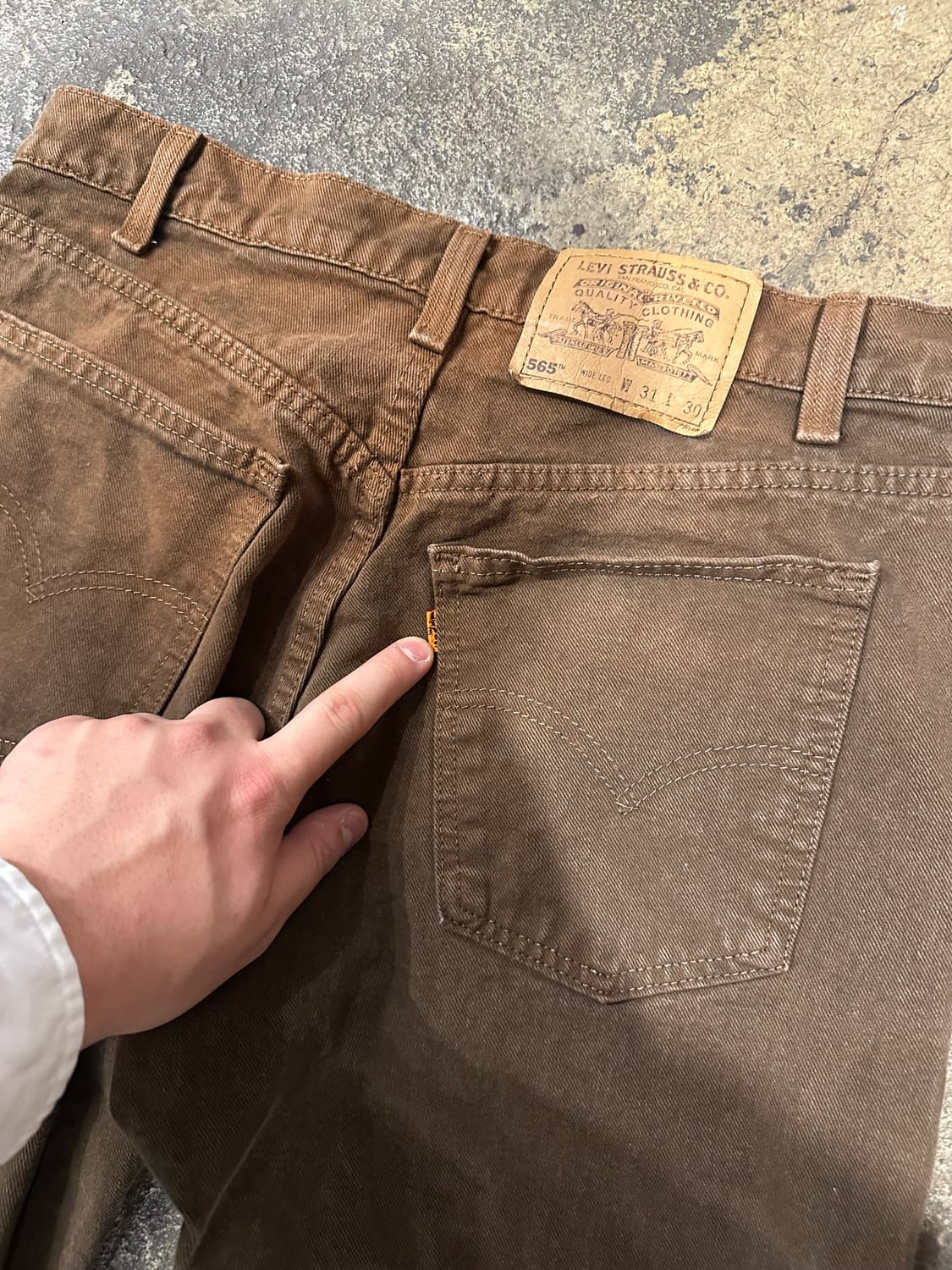 빈티지 90s 리바이스 565 브라운진 상품이미지4