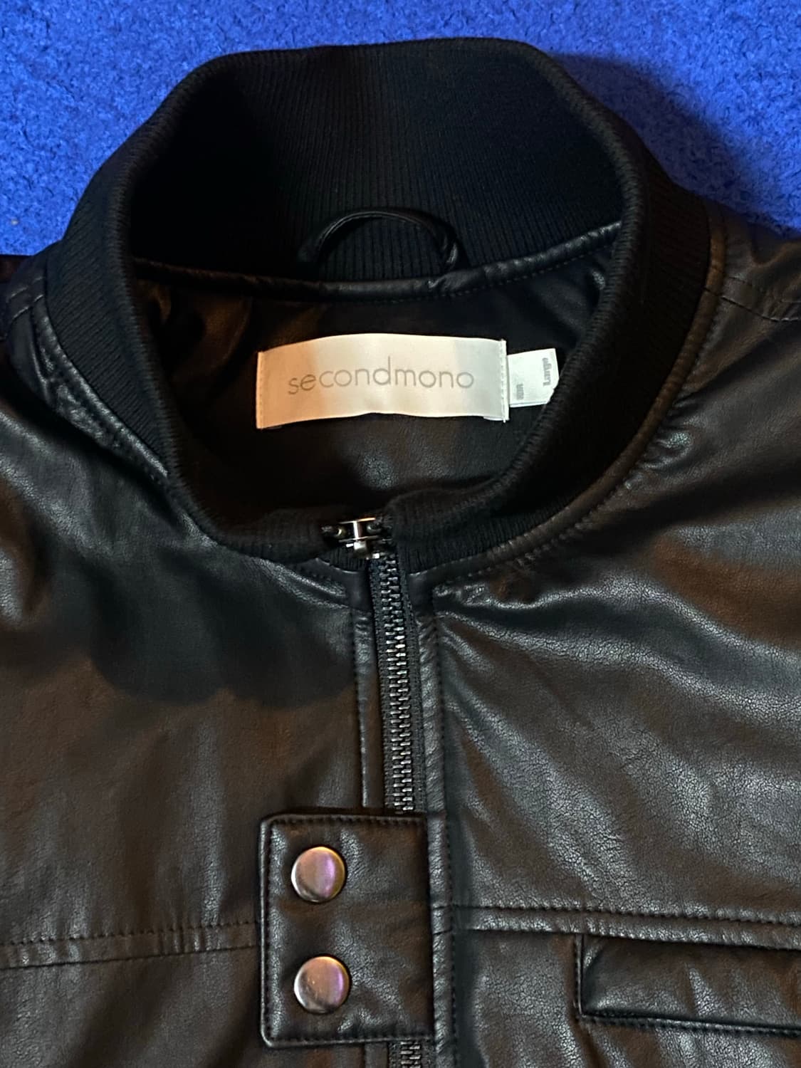 SecondMono 세컨모놀로그 레더 봄버 패딩 자켓 블랙 L 상품이미지3