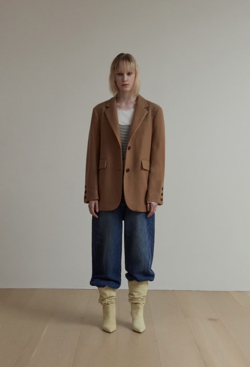 솔티페블 콤비 울 자켓 상품이미지1