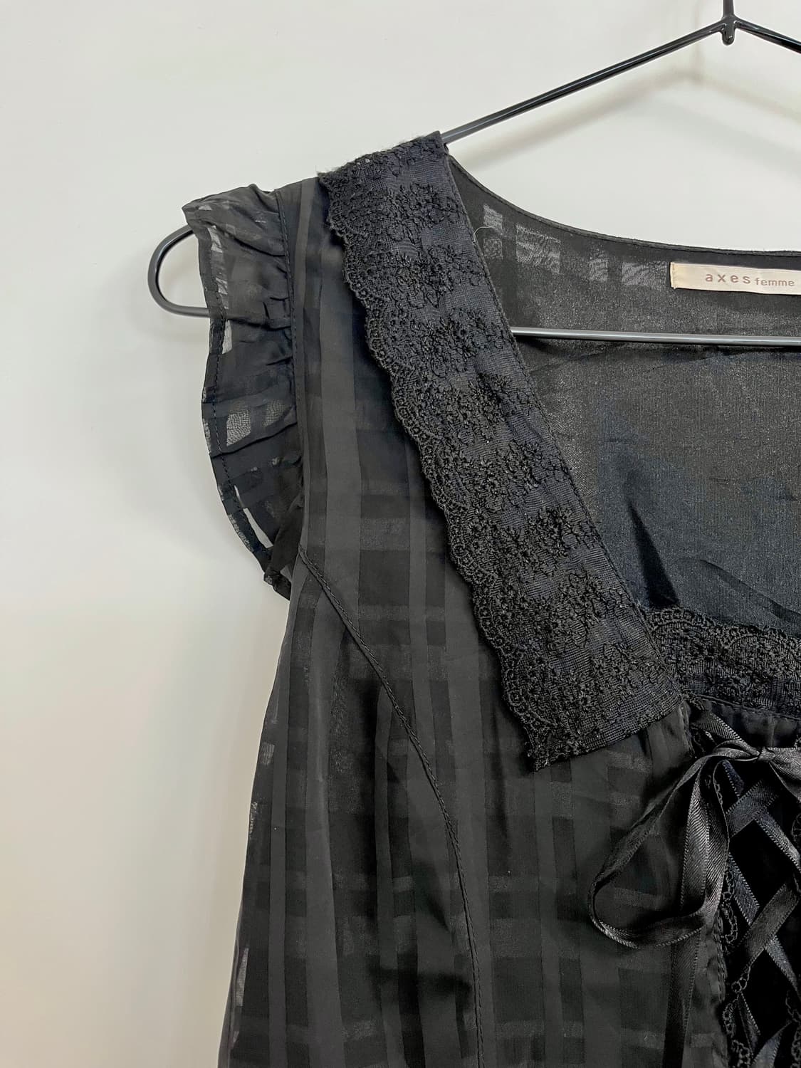 axes femme 블랙 고딕 쉬폰 원피스 상품이미지6