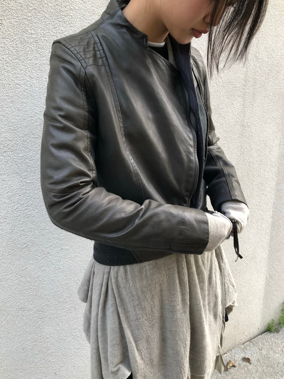 일라리아 니스트리 사선 램스킨 자켓 상품이미지2