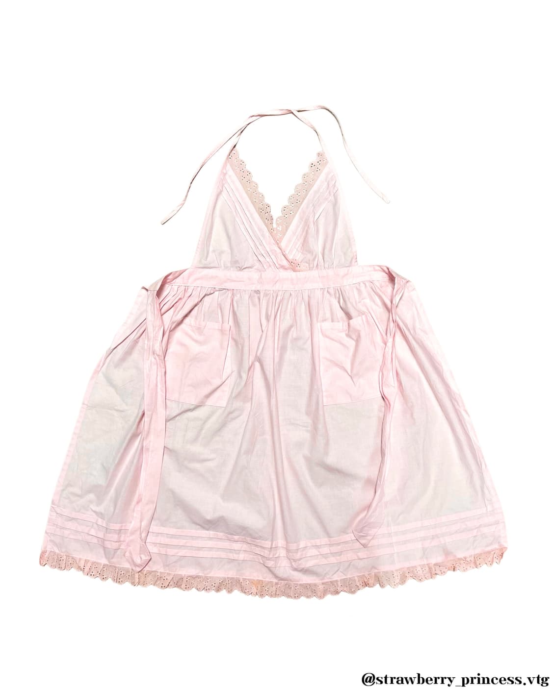 일본 빈티지 핑크 레이스 에이프런 히메감성 상품이미지2