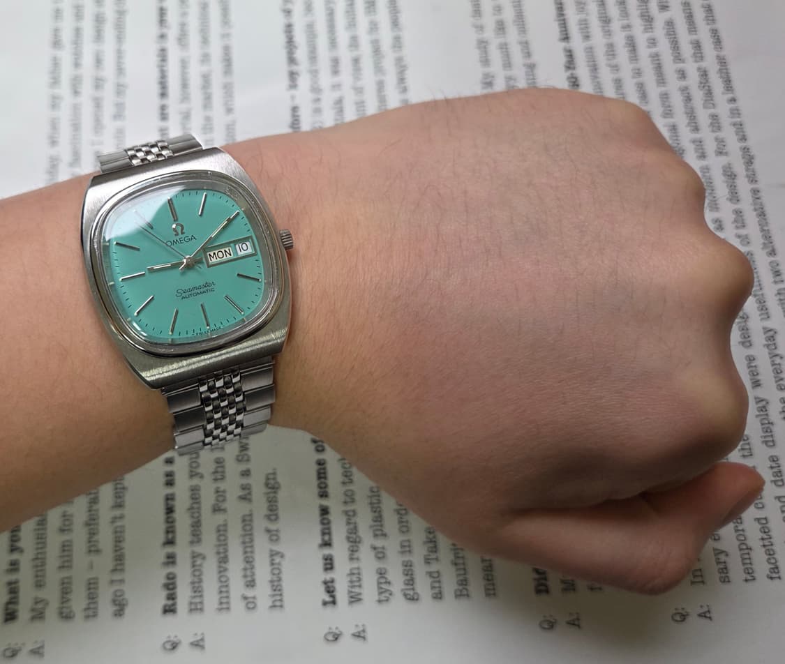 빈티지 오메가 씨마스터 테레비 애플민트 데이데이트 (일자형 브슬 ver) 상품이미지6