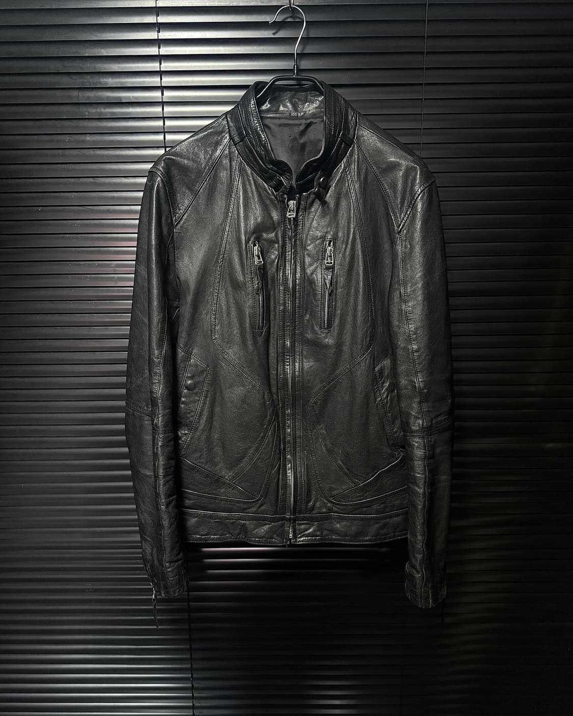 코르티스 이태리 양가죽 레더 바이커 라이더 지퍼 락 시크 고스 펑크 XL 상품이미지3