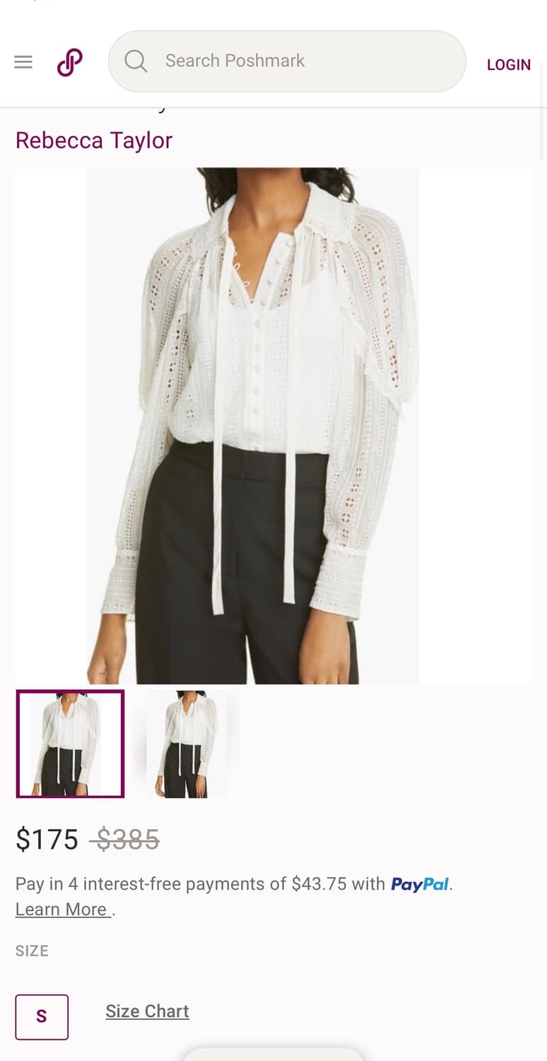 새상품 Rebecca Taylor 레이스 블라우스 S(44,55사이즈) 상품이미지10