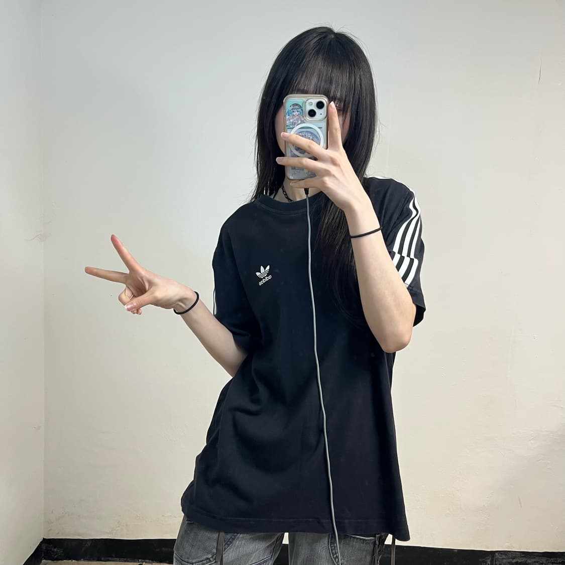 Adidas firebird black t-shirt 상품이미지2