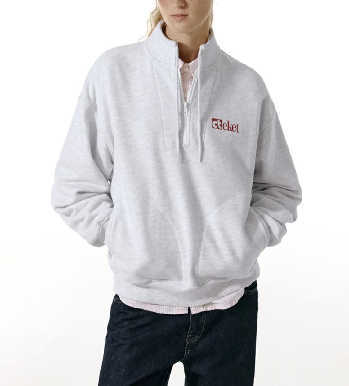 Teket Plan Half Zip-Up Sweatshirt 상품이미지3