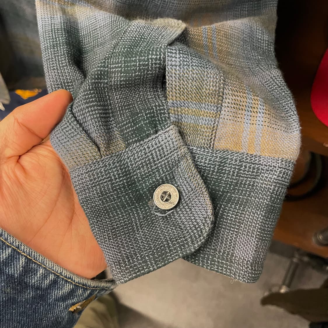 할리데이비슨 디스트레스드 포켓 로고 멀티 체크 셔츠 상품이미지6