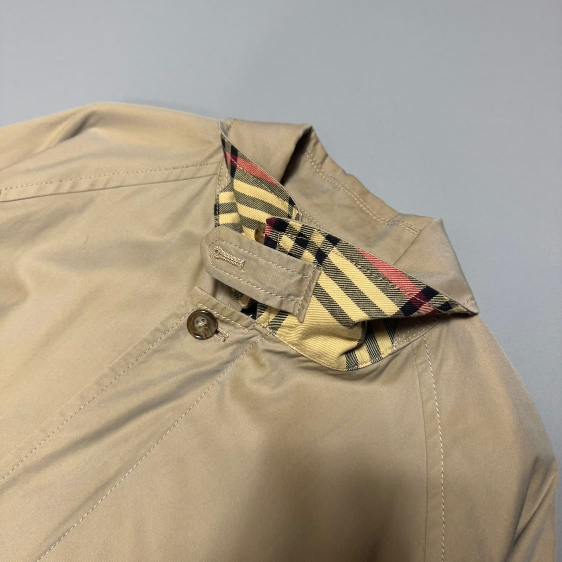 빔즈(BEAMS) 베이지컬러 코튼 혼방 히든 더블 집업 블루종 자켓 상품이미지4