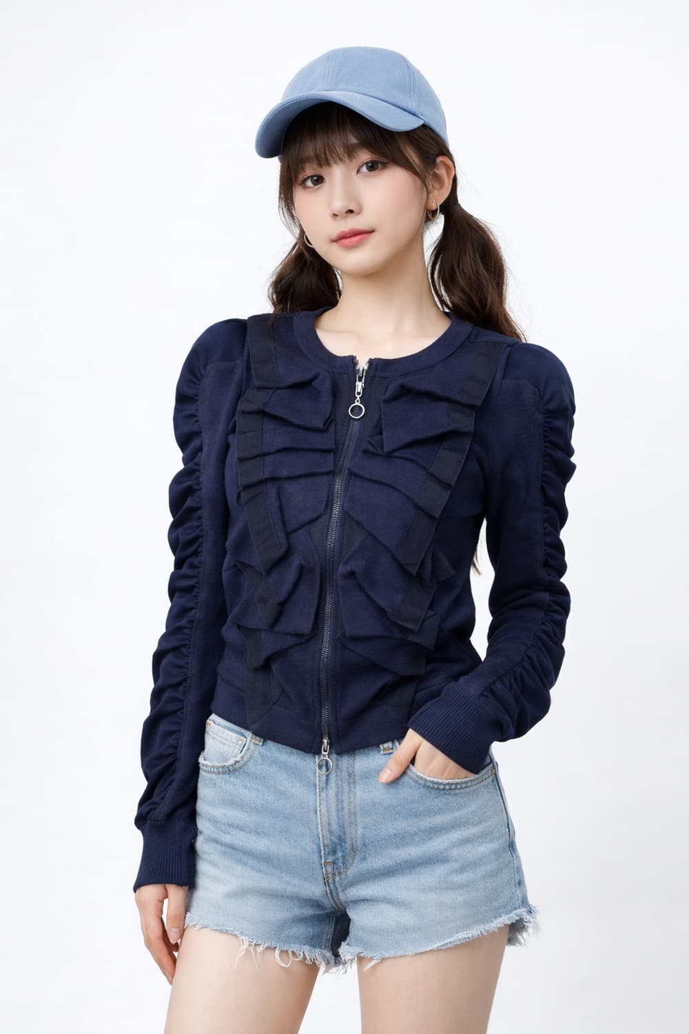 봄빅스엠무어 셔링 집업니트 상품이미지1